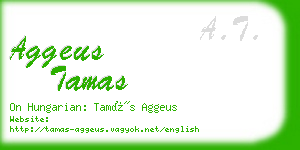 aggeus tamas business card